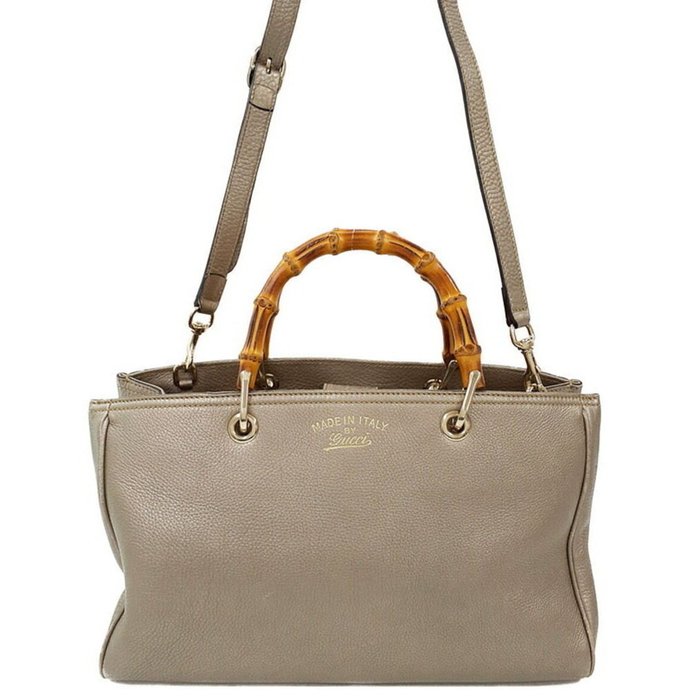 Gucci Shopper 2way Bamboo Leather Tote Bag - Picture 2 of 9